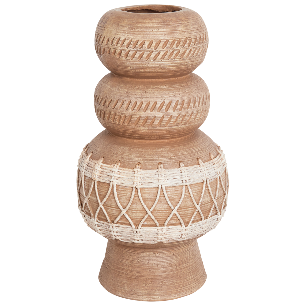 foto del prodotto vaso di fiori marrone chiaro per esterni e interni boho