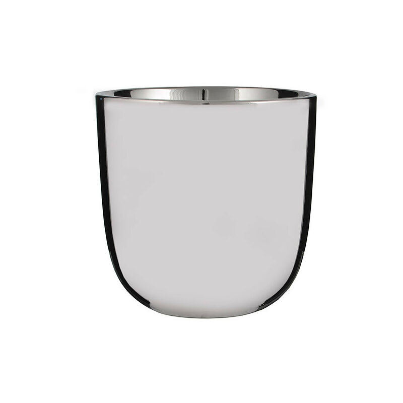 foto del prodotto vaso di fiori rotondo in argento l elegante ceramica15 15,5x15cm15 ornamento moderno