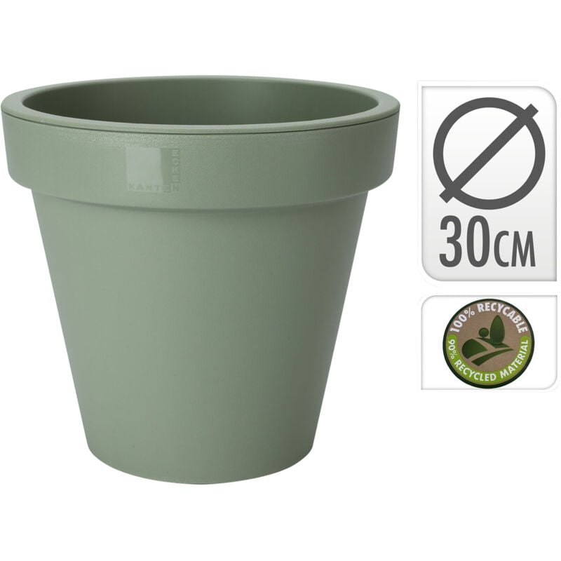 foto del prodotto vaso di fiori rotondo verde pastello diversi diametri 30 cm