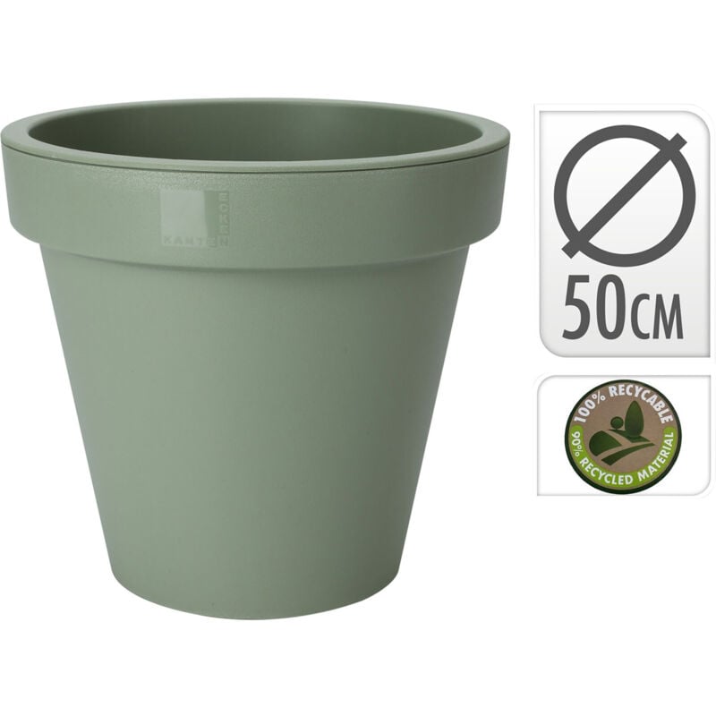 foto del prodotto vaso di fiori rotondo verde pastello diversi diametri 50 cm