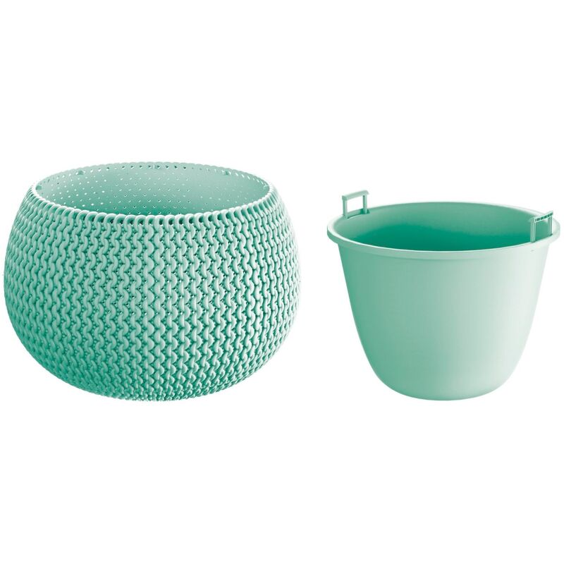 immagine 0 del prodotto vaso di fiori tonda con vasca splofy bowl in plastica colore saggio 23,9 lunghezza x 23,9 larghezza x 16,1 altezza cm