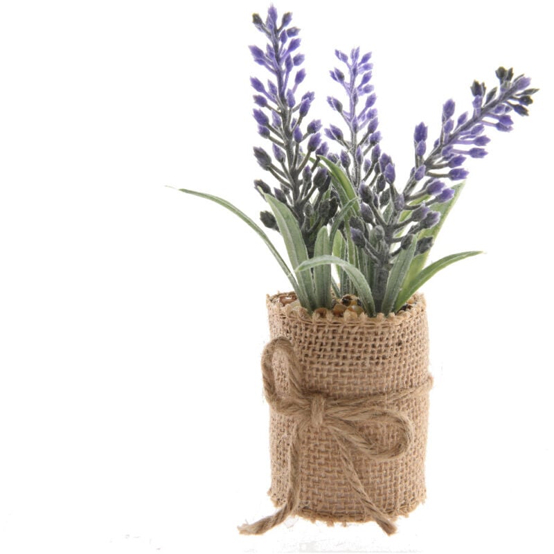 foto del prodotto vaso di juta con lavanda h12cm