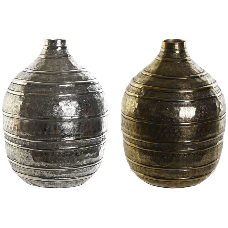 foto del prodotto vaso dkd home decor 20 x 20 x 28,5 cm argentato dorato alluminio moderno 2 unit 