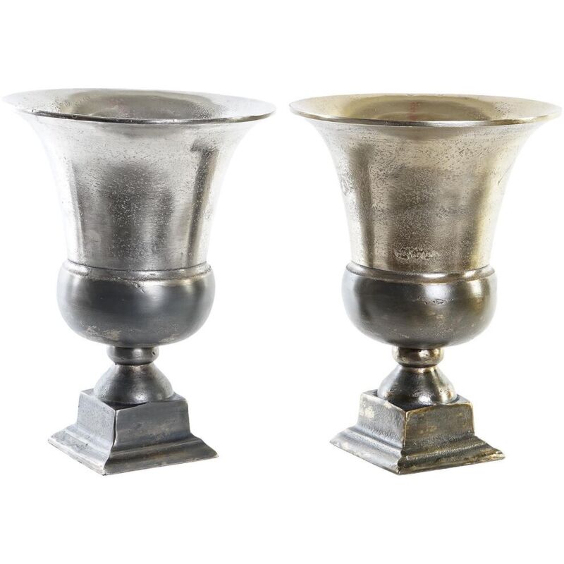 foto del prodotto vaso dkd home decor 24 x 24 x 31,5 cm argentato dorato alluminio moderno 2 unit 