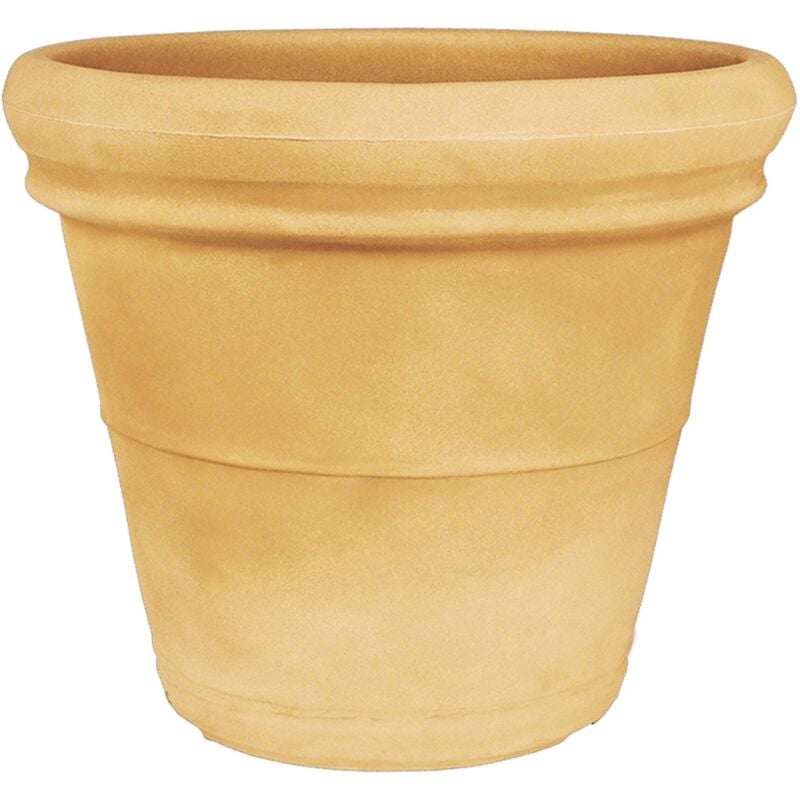 foto del prodotto vaso doppiobordo liscio rotondo in resina decorazione per esterno made in italy 90 cm bronzo