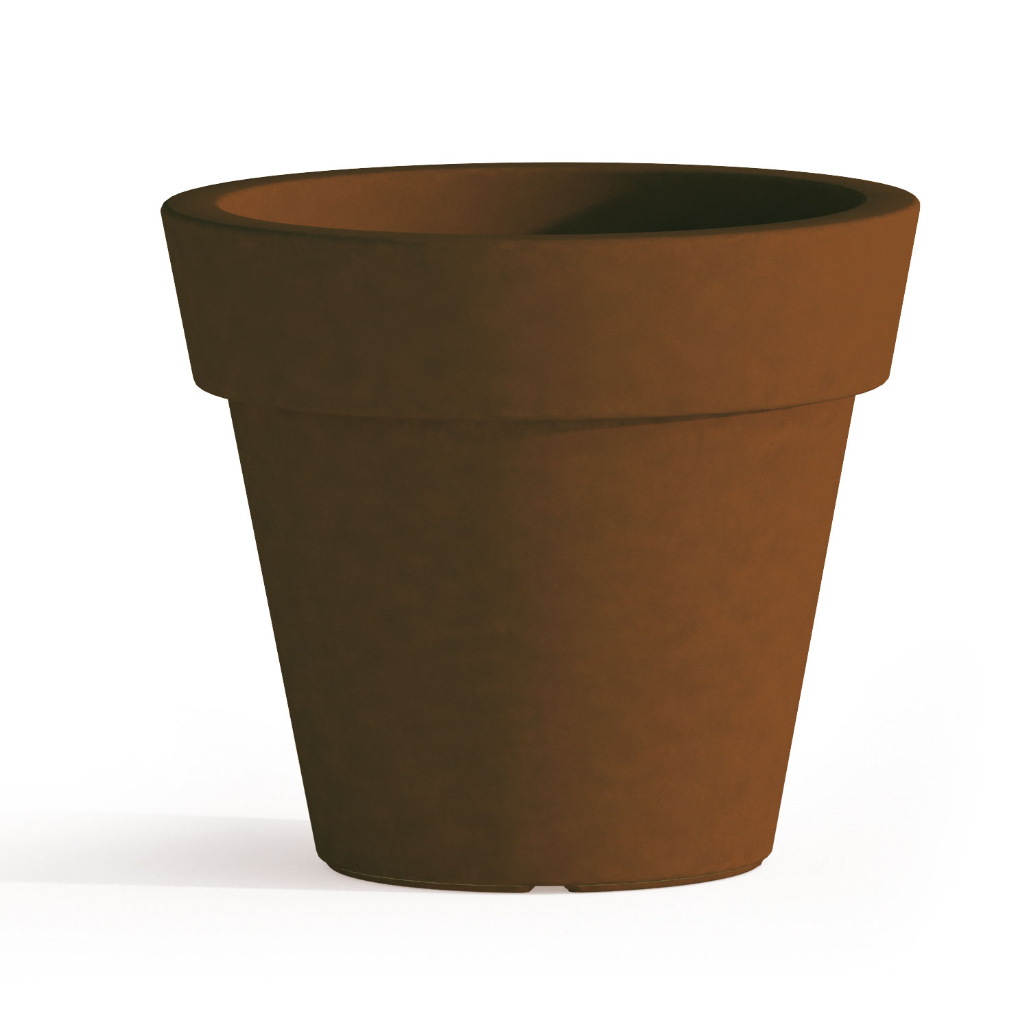 foto del prodotto vaso e sottovaso begonia in resina tondo h45 marrone ø 50cm