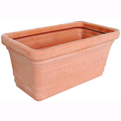 foto del prodotto vaso festonato rettangolare mod. prestige resina colore impruneta 80x39xh34cm