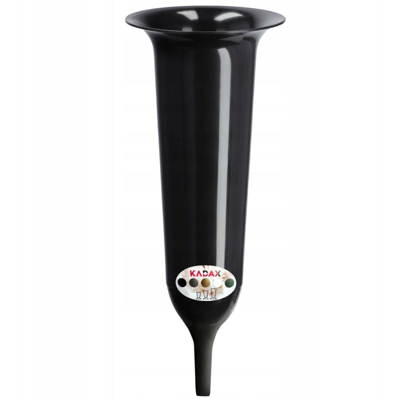 foto del prodotto vaso fiala kadax per cimitero 31 cm fiori artificiali punta borchiata nera
