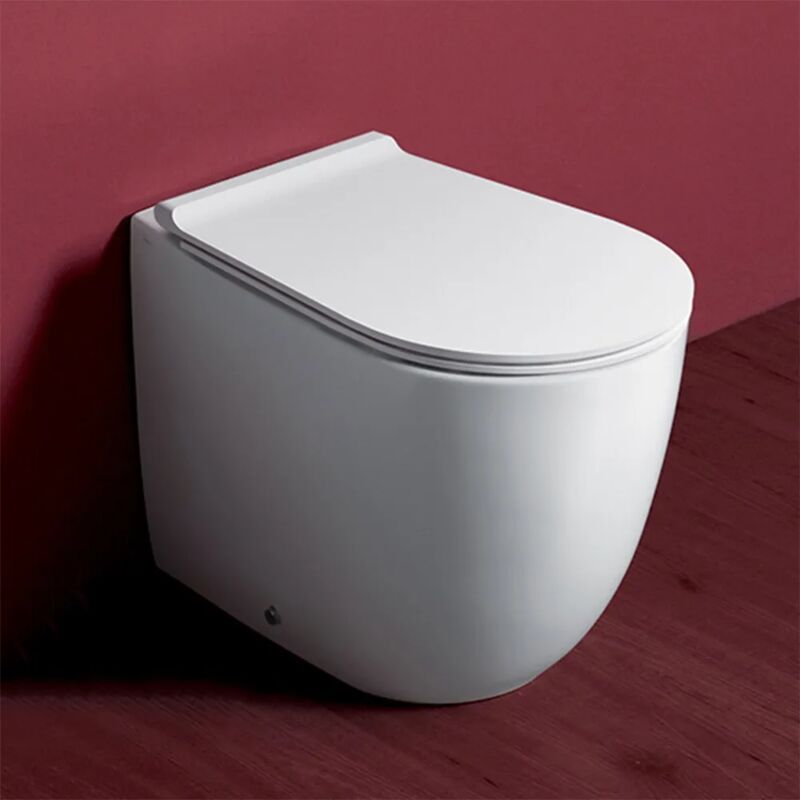 foto del prodotto vaso filo muro traslato rimless simas vignoni in ceramica bianca lucida
