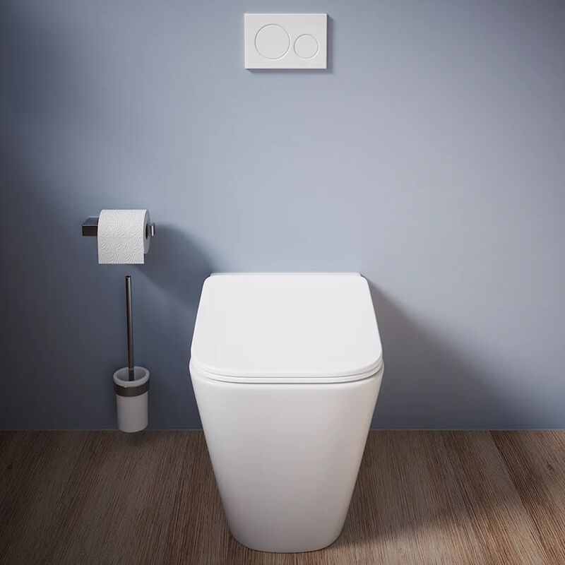 foto del prodotto vaso filomuro rimless in ceramica bianco opaco con sedile soft close mod. kyoto