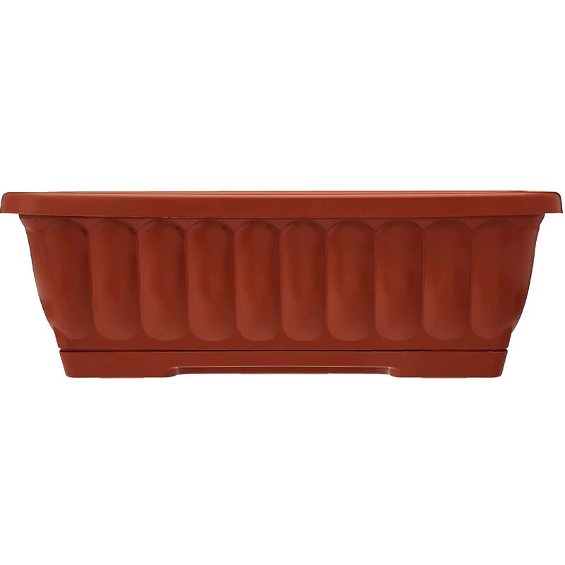 foto del prodotto vaso fioriera balconetta raccoglitore 60x18x16 plastica terracotta fiori piante