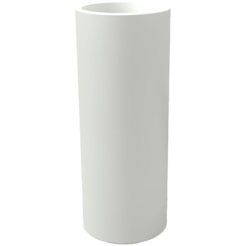 foto del prodotto vaso fioriera bianco tondo alto per fiori piante moderno in resina mod. barocco