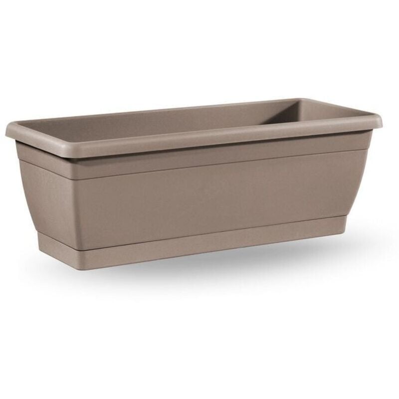 foto del prodotto vaso fioriera cassetta da balcone roxanne con sottovaso 40cm veca vari colori - color bianco