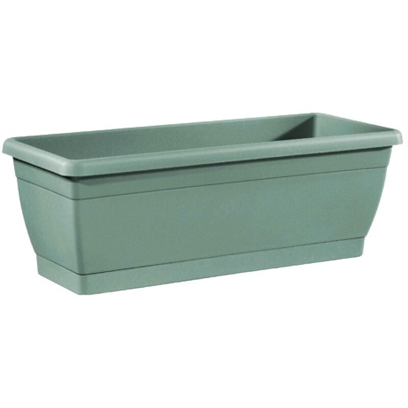 foto del prodotto vaso fioriera cassetta da balcone roxanne con sottovaso 50cm veca vari colori - color terra laguna