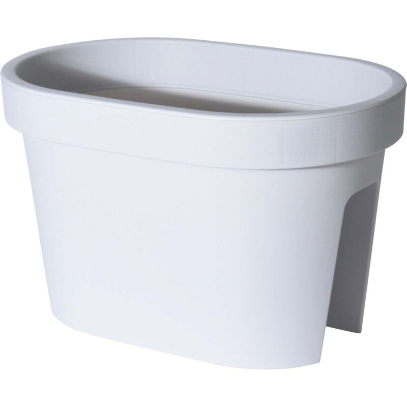 foto del prodotto vaso fioriera da balcone rettangolare per ringhiera da esterno per fiori e piante 40 cm verde