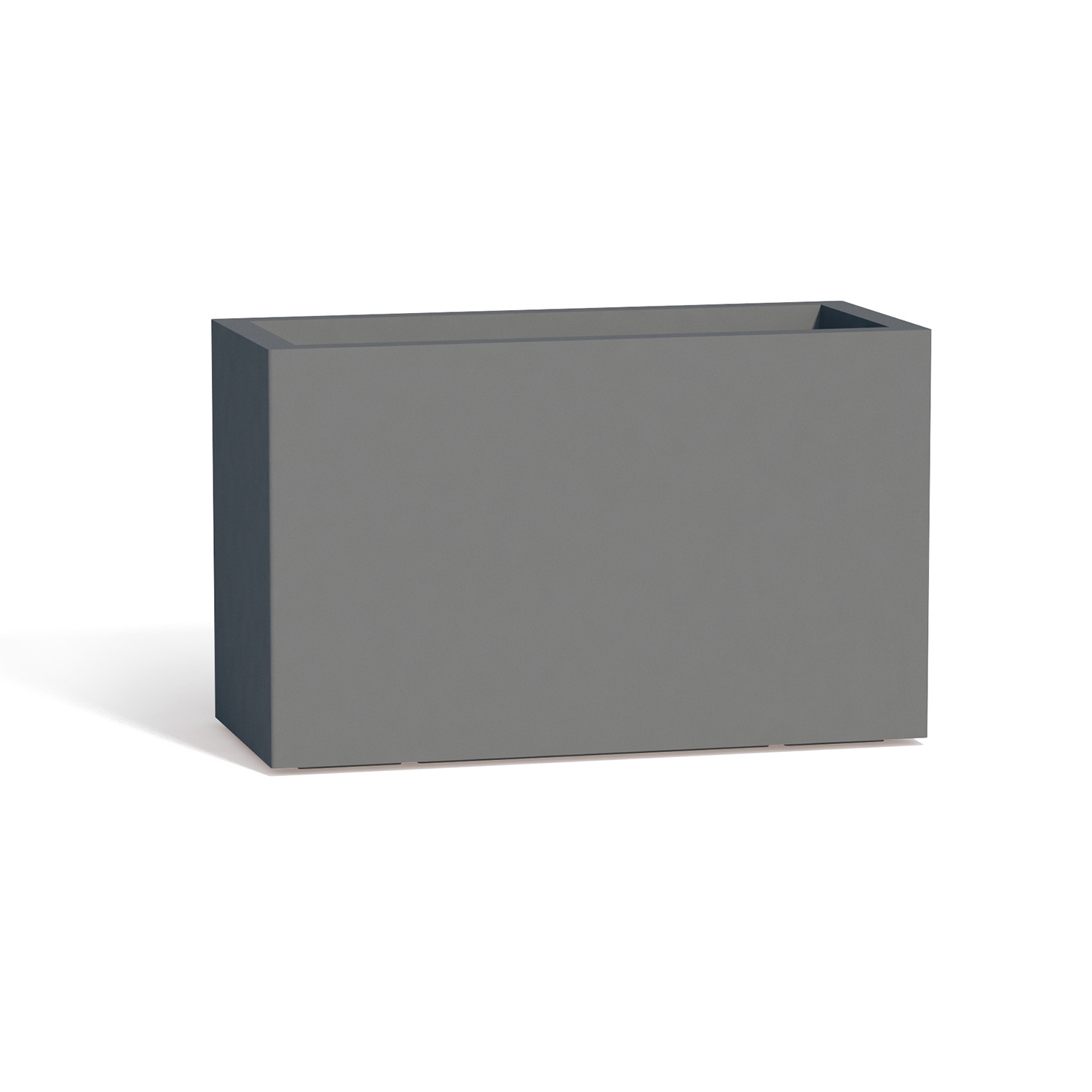 foto del prodotto vaso fioriera flowerpot in resina rettangolare 80x35 cm grigio
