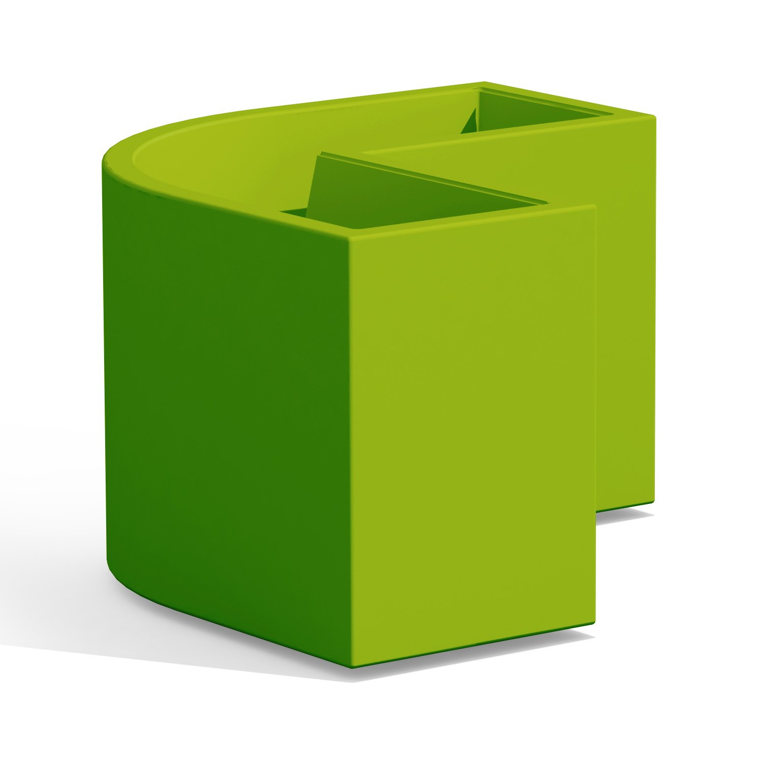 foto del prodotto vaso fioriera in resina curvo angolare h 50 verde mod. flowerpot angolare