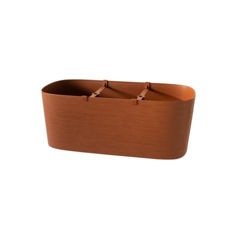 foto del prodotto vaso fioriera kos ovale plastica ricilata 80 cm vari colori per interno esterno tera color rugine clay