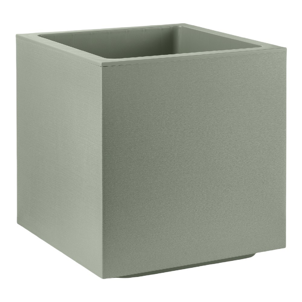 foto del prodotto vaso fioriera quadrato cubo matheria in plastica con ruote 40cm veca vari colori color terra laguna