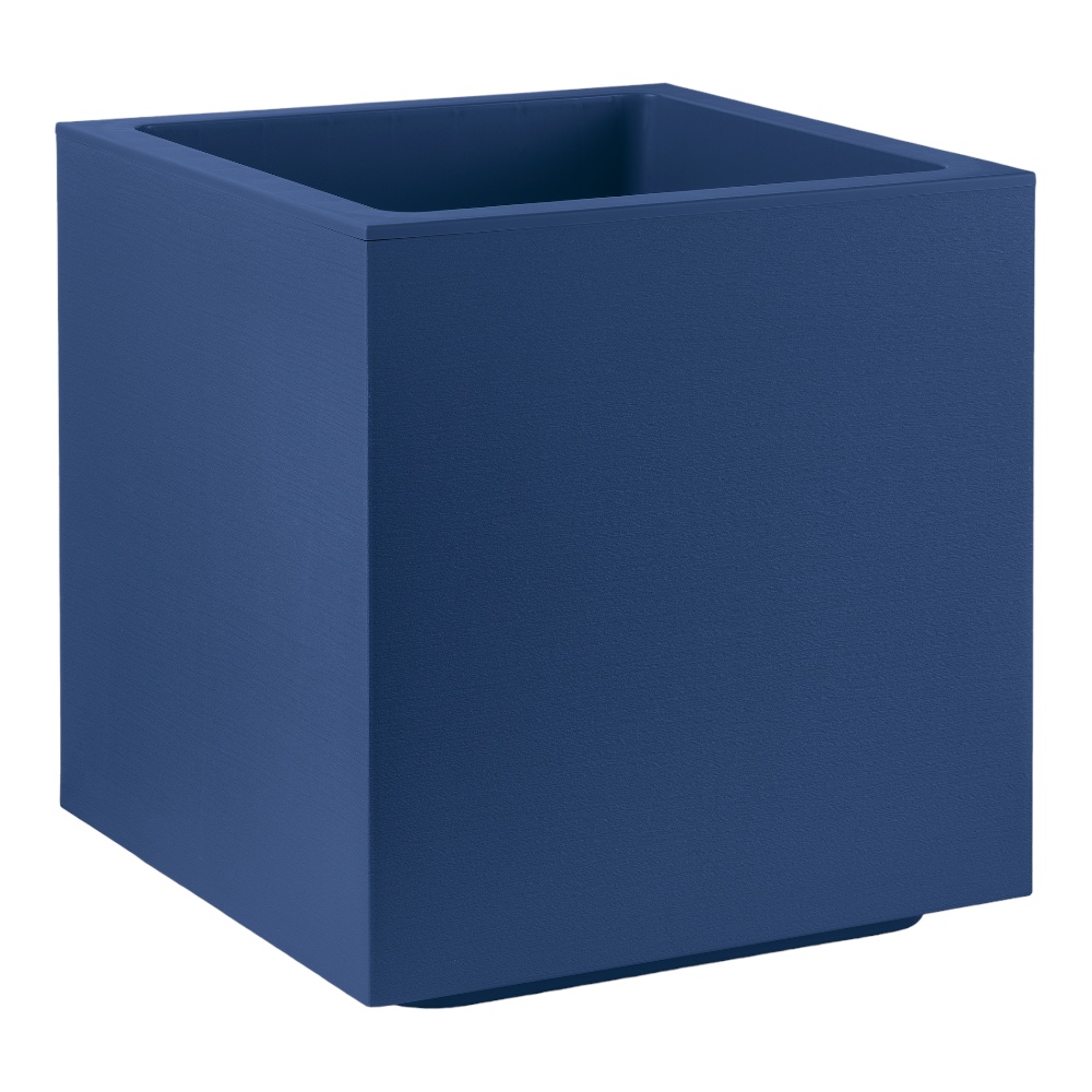 foto del prodotto vaso fioriera quadrato cubo matheria in plastica con ruote 50cm veca vari colori color deep blue