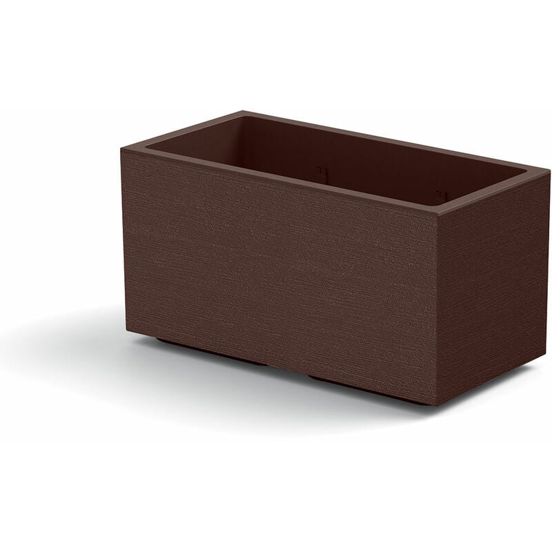 foto del prodotto vaso fioriera rettangolare matheria in plastica con ruote 80 cm vari colori colore bronzo