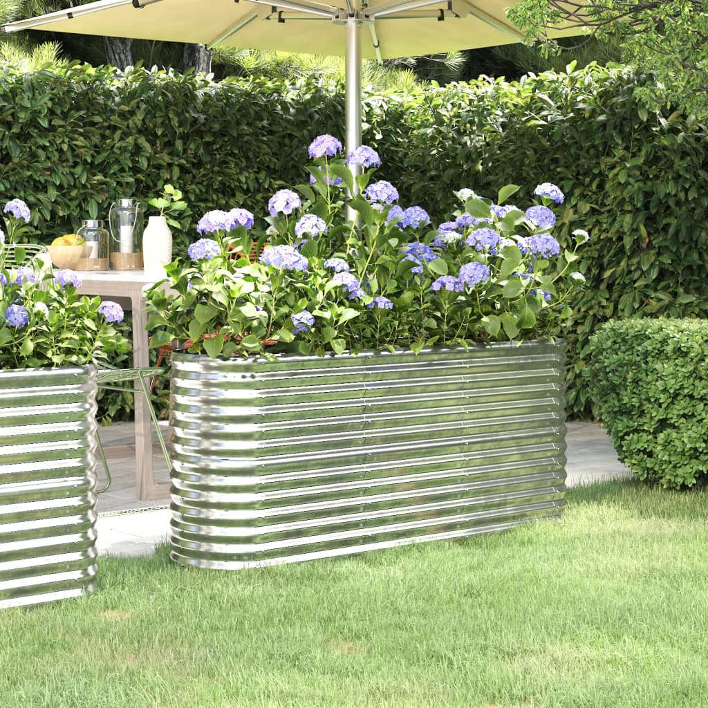 foto del prodotto vaso giardino acciaio verniciato a polvere 152x40x68 cm argento cod mxl 67308
