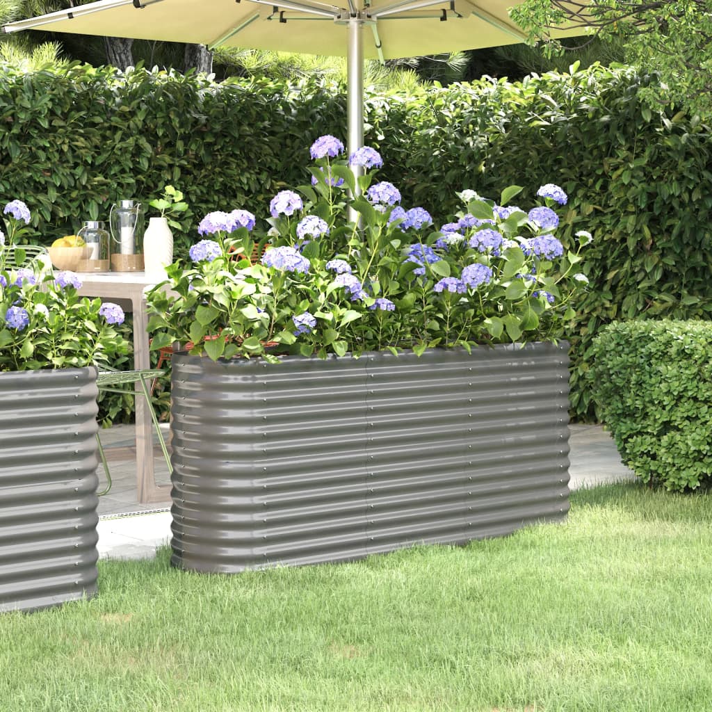 foto del prodotto vaso giardino acciaio verniciato a polvere 152x40x68 cm grigio cod mxl 67048