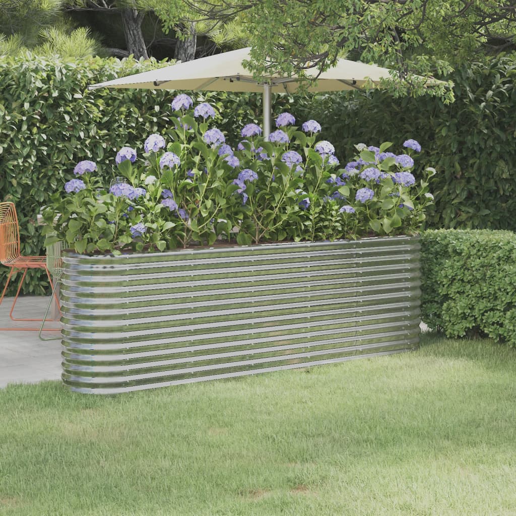 foto del prodotto vaso giardino acciaio verniciato a polvere 224x40x68 cm argento cod mxl 67303
