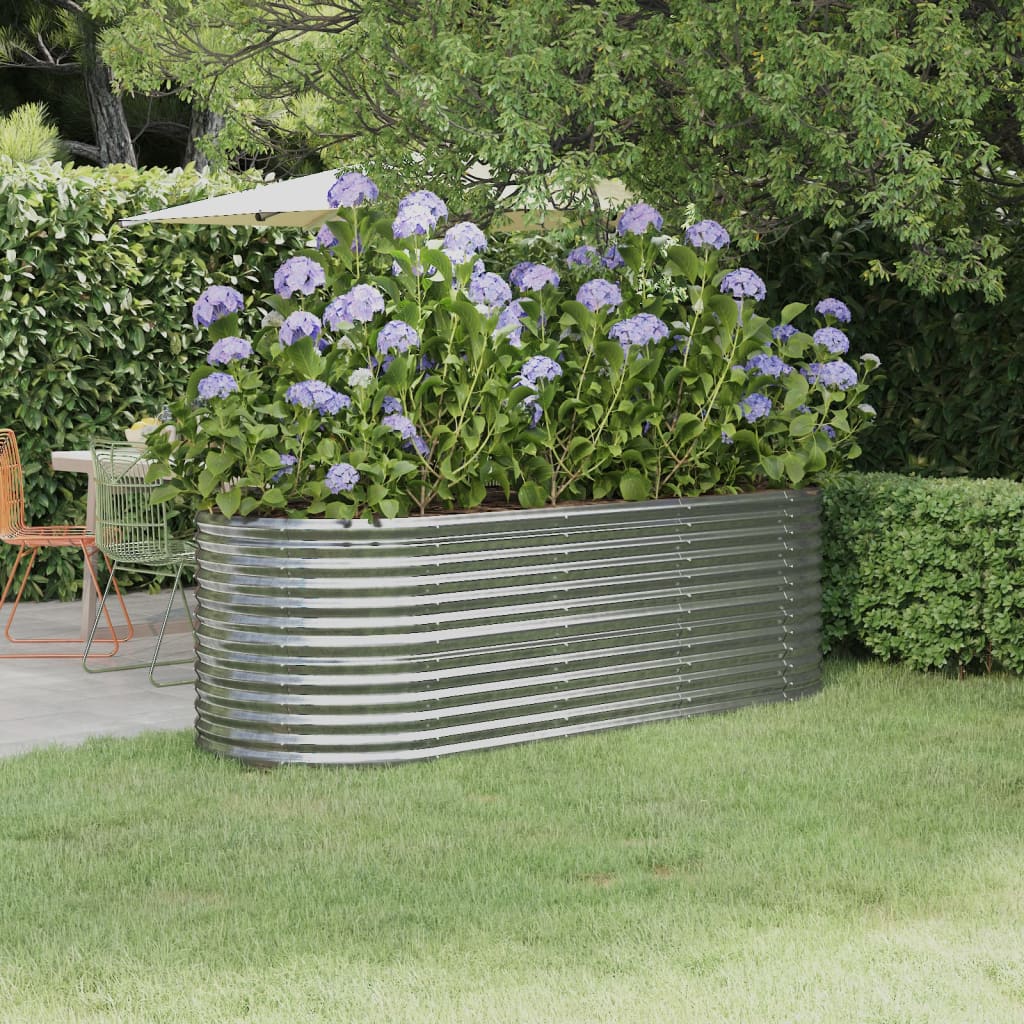 foto del prodotto vaso giardino acciaio verniciato a polvere 224x80x68 cm argento cod mxl 48863
