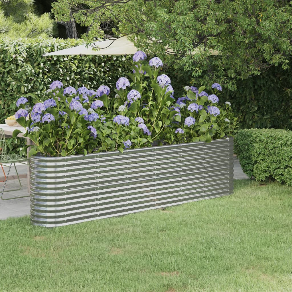 foto del prodotto vaso giardino acciaio verniciato a polvere 260x40x68 cm argento