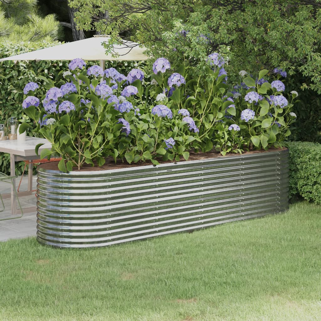 foto del prodotto vaso giardino acciaio verniciato a polvere 296x80x68 cm argento cod mxl 66967