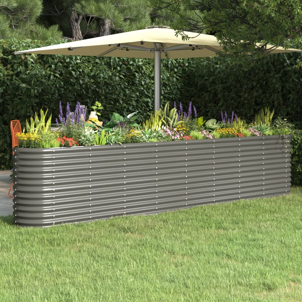 foto del prodotto vaso giardino acciaio verniciato a polvere 332x40x68cm grigio cod mxl 67017