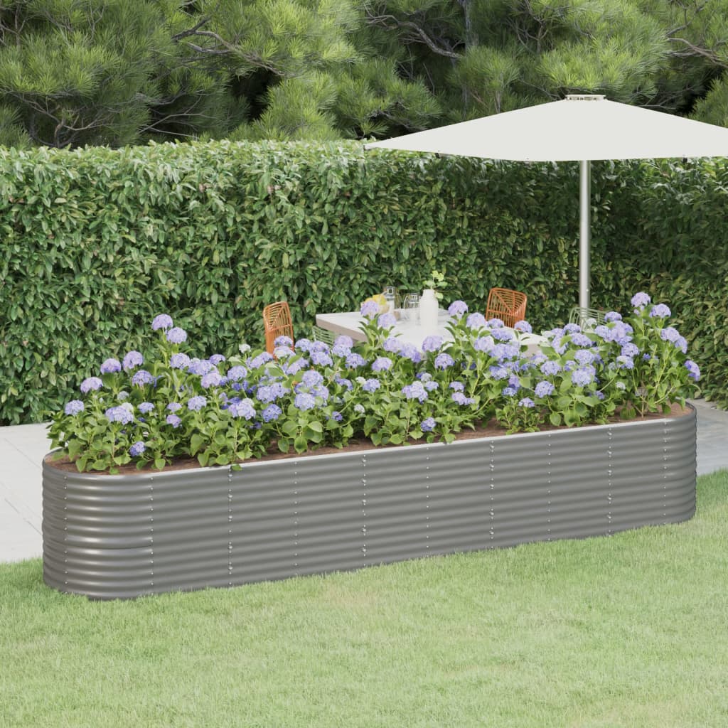 foto del prodotto vaso giardino acciaio verniciato a polvere 368x80x68 cm grigio cod mxl 66837