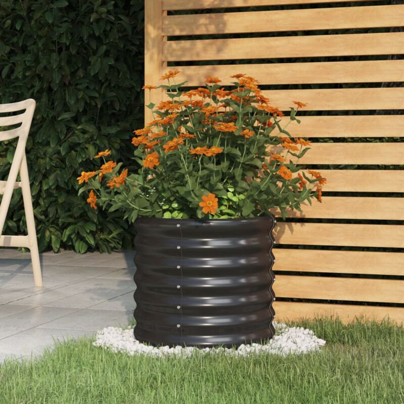 foto del prodotto vaso giardino acciaio verniciato a polvere 40x40x36cm antracite vidaxl