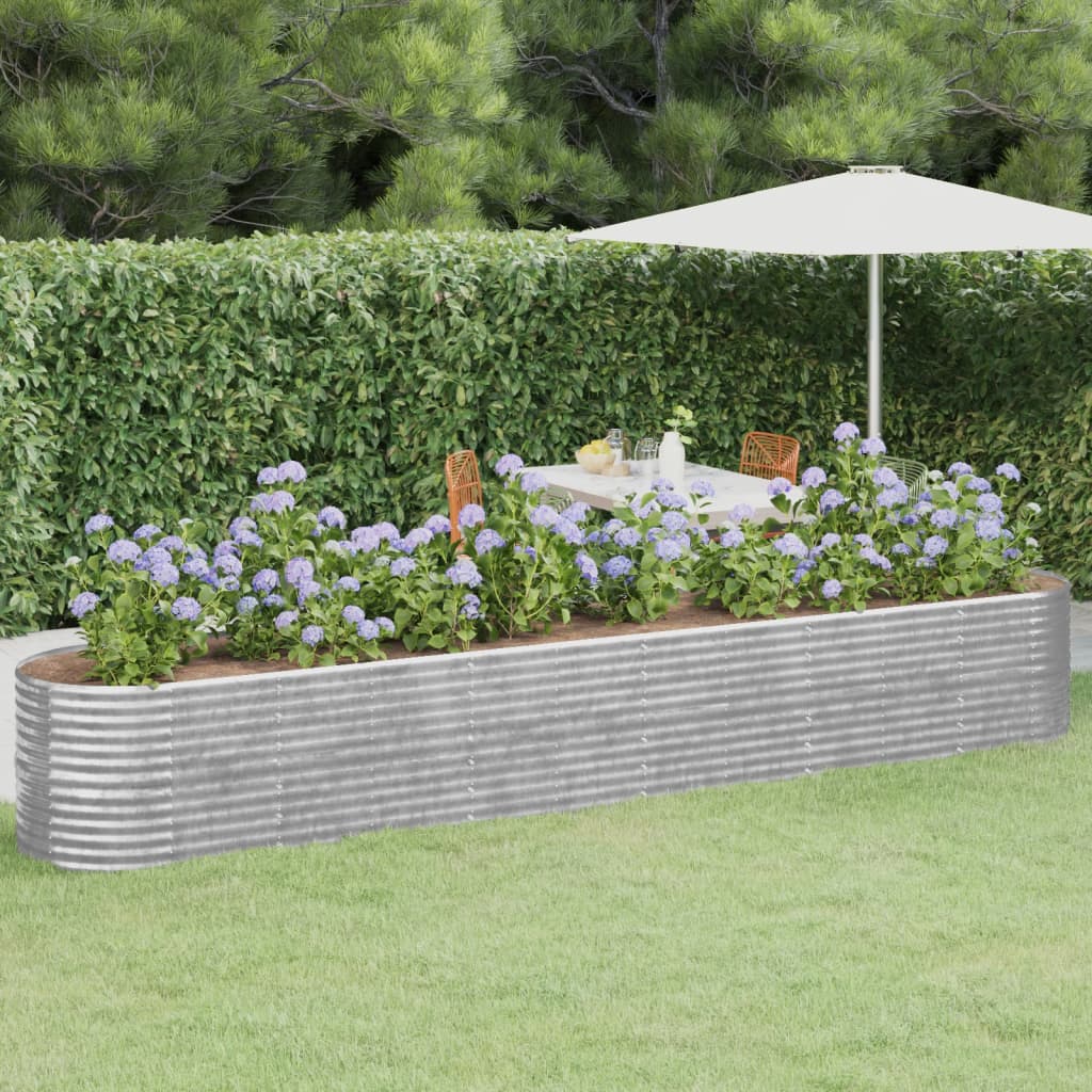 foto del prodotto vaso giardino acciaio verniciato a polvere 440x80x68 cm argento cod mxl 66883