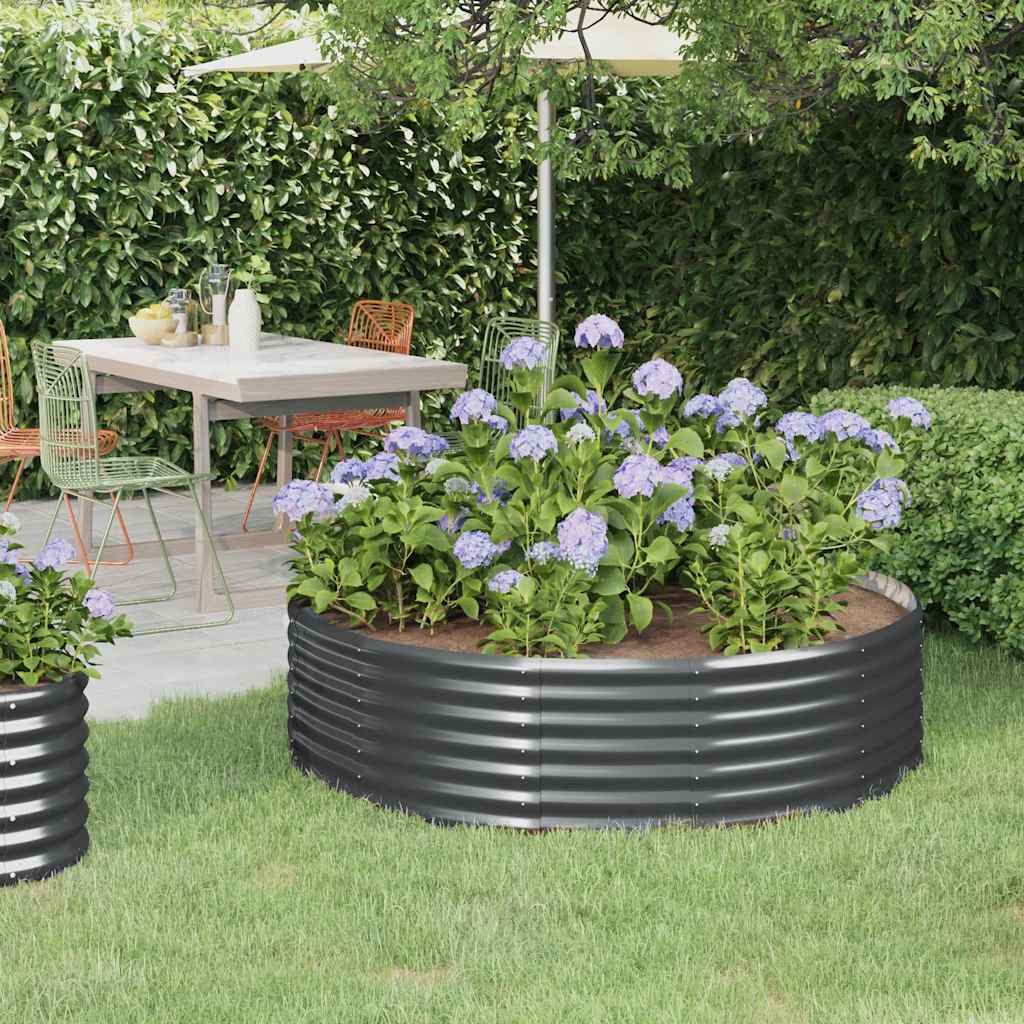 foto del prodotto vaso giardino acciaio verniciato polvere 140x140x36cm antracite cod mxl 53919