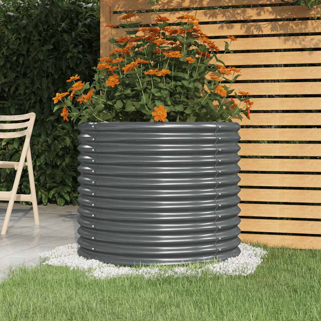 foto del prodotto vaso giardino acciaio verniciato polvere 80x80x68 cm antracite