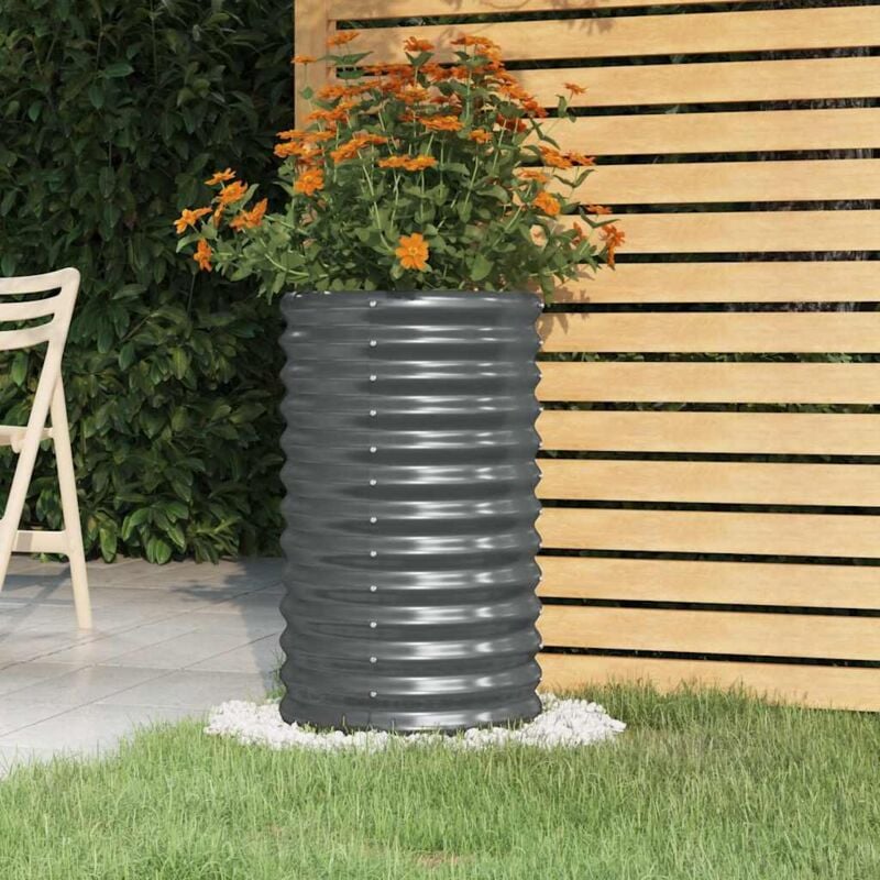 foto del prodotto vaso giardino acciaio zincato 40x40x68 cm antracite vidaxl