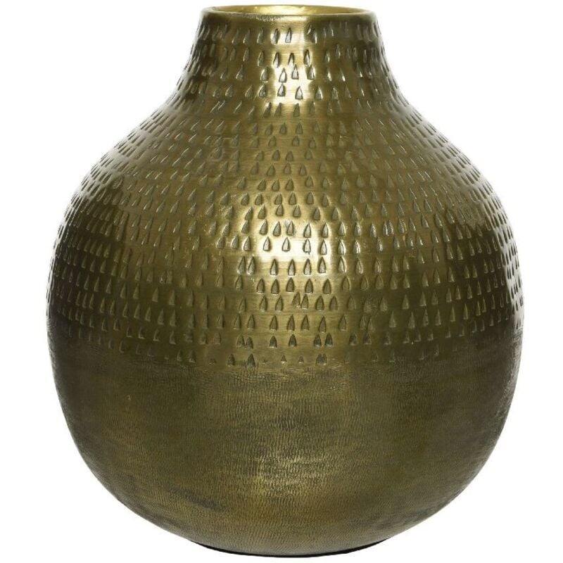 foto del prodotto vaso in metallo martellato 23cm oro antico