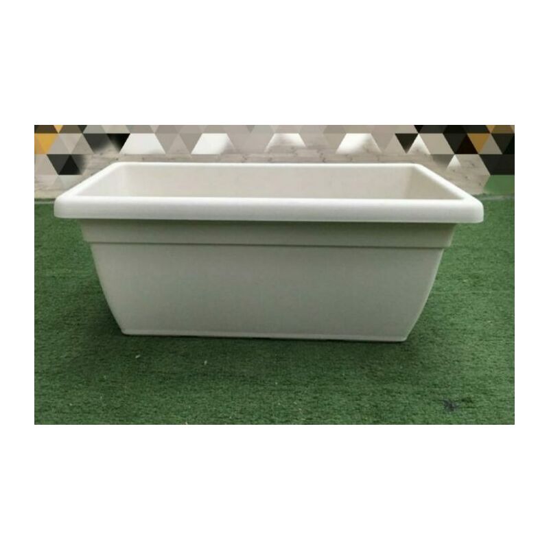 foto del prodotto vaso in plastica rettangolare bianco 60cm