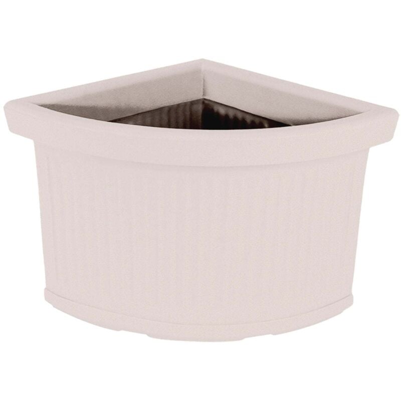 foto del prodotto vaso in polimero monacis angolare millerighe bianco cm 40 (40x40x34h)