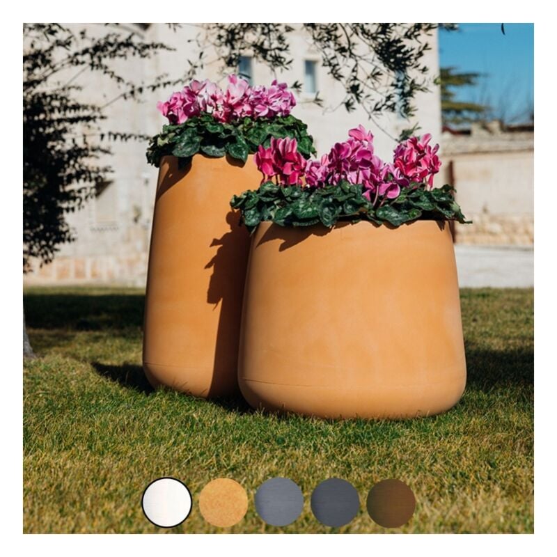 foto del prodotto vaso in polimero monacis goccia bronzo diam. 53 h 55 cm.