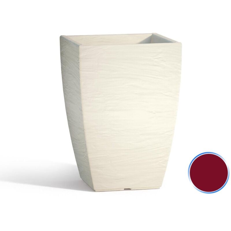 foto del prodotto vaso in resina mod. aloe quadrato 27x27 cm h 40 bordeaux