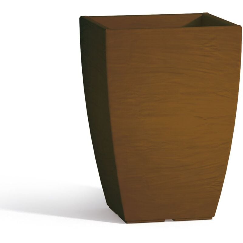 foto del prodotto vaso in resina mod. aloe quadrato 27x27 cm h 40 marrone