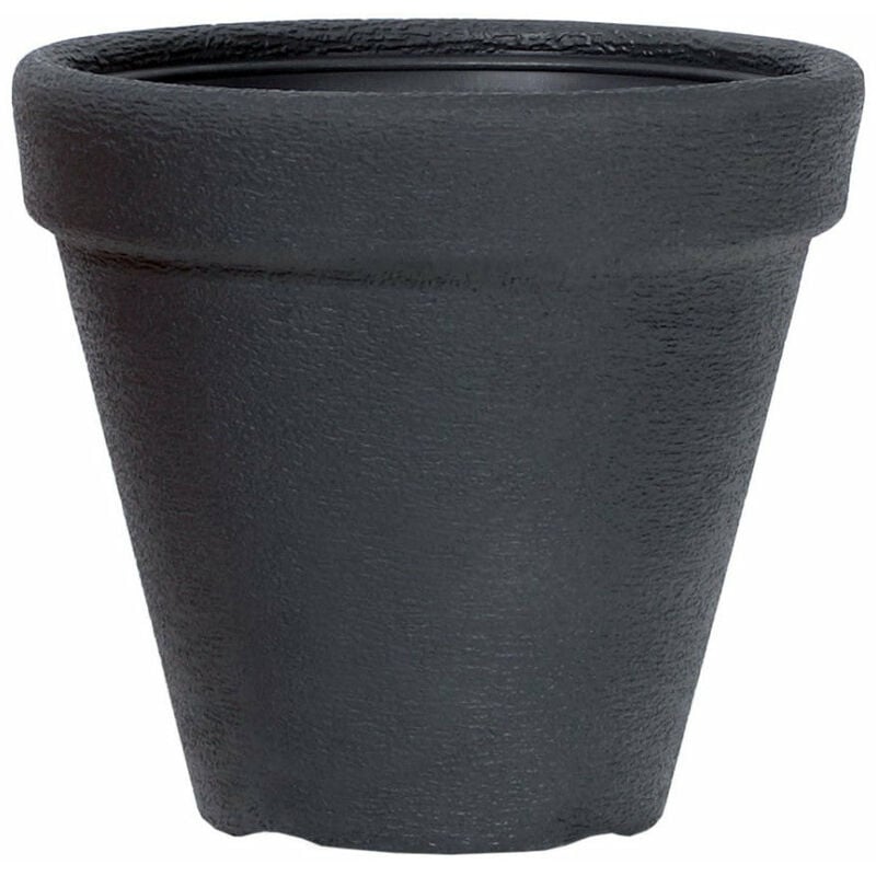foto del prodotto vaso in resina nero finitura pietra prosperplast gea dbc 45xh39 cm
