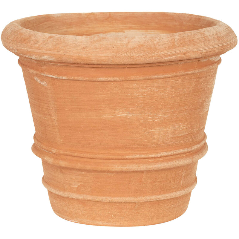 foto del prodotto vaso in terracotta liscio vaso da esterno vaso tondo fioriera da giardino vaso rotondo per fiori fatta a mano made in italy
