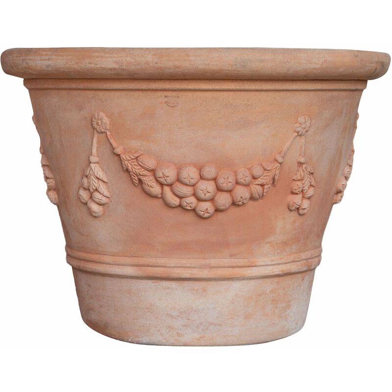 foto del prodotto vaso in terracotta per piante 115x80 cm made in italy grande vaso da esterno vasi da giardino fioriera da balcone fatto a mano