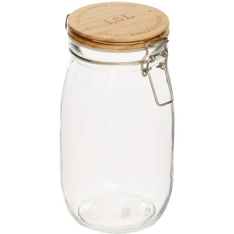 foto del prodotto vaso in vetro con coperchio in pino wording 1,5l 5five