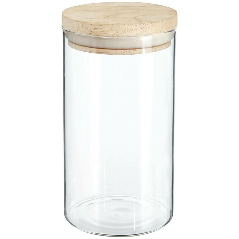 foto del prodotto vaso in vetro da 1 litro hermet con coperchio in legno 5five