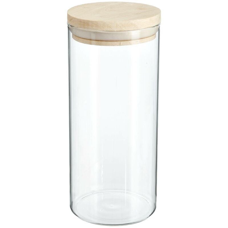 foto del prodotto vaso in vetro hermet da 1,3l con coperchio in legno 5five